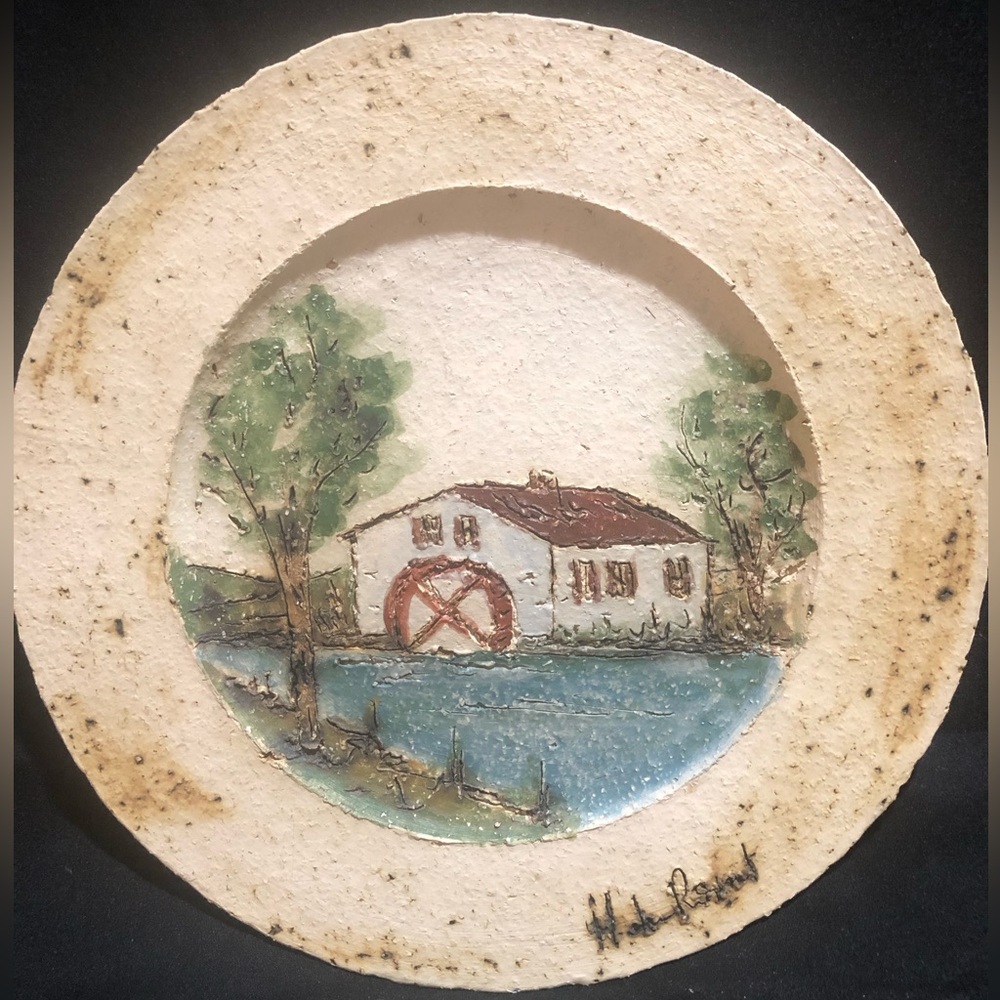 HUBERT DU ROSECOAT Signed Studio Art Pottery, Wall Plate With Hanger